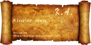 Kindler Anna névjegykártya
