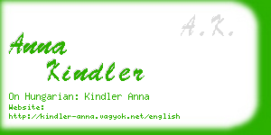 anna kindler business card